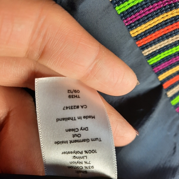 Talbots Multicolored Striped Blazer Sz 2 - Picture 6 of 7